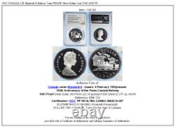 1981 CANADA UK Elizabeth II Railway Train PROOF Silver Dollar Coin NGC i106785