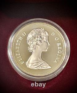 1982 CANADA UK Queen ELIZABETH II Cattle Skull Proof Silver Dollar Coin