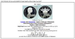 1982 CANADA UK Queen ELIZABETH II Cattle Skull Proof Silver Dollar Coin i82287