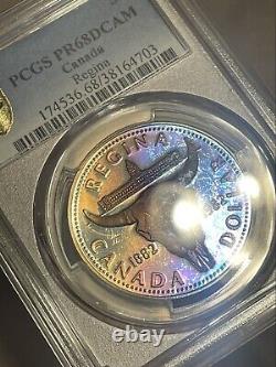 1982 Canada Regina Proof Silver Dollar PCGS PR68DCAM Amazingly Toned Gorgeous