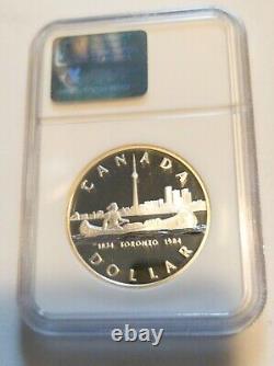 1984 Canadian Silver Dollar 150th Anniv. Of Toronto NGC PF 68 Silver / Proof