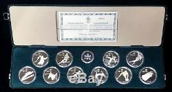 1985- 1988 Silver Canada $20 Calgary Olympic 10 Proof Coin Sterling Silver Set