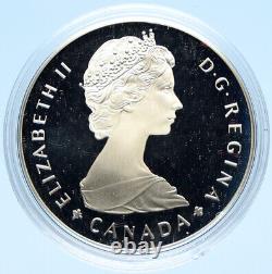 1985 CANADA UK Queen Elizabeth II National Parks MOOSE Proof SILVER Coin i98926
