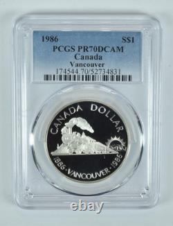 1986 Canada 1 Dollar Silver Vancouver PR70 DCAM PCGS