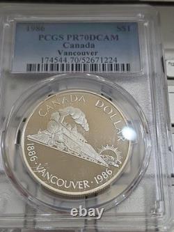 1986 Canada 1 Silver Vancouver Centennial PR70 DCAM PCGS SEE STORE WW2 MEDALS