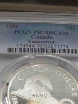 1986 Canada 1 Silver Vancouver Centennial PR70 DCAM PCGS SEE STORE WW2 MEDALS
