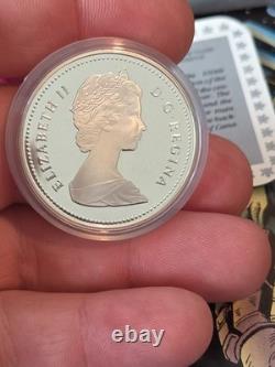 1986 Canada Proof Silver $1 Vancouver Centennial First Transcontinental Trail