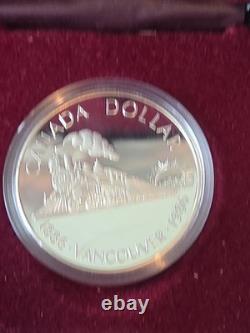 1986 Canada Proof Silver $1 Vancouver Centennial First Transcontinental Trail