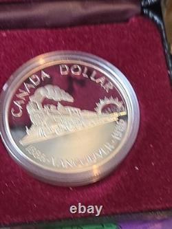 1986 Canada Proof Silver $1 Vancouver Centennial First Transcontinental Trail
