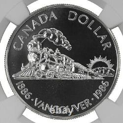 1986 Vancouver Centennial Canada Silver Dollar $1 Ngc Cert Ms 70 Dpl Proof Like