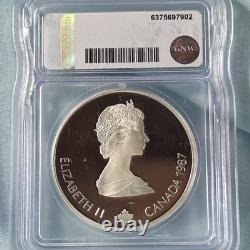 1987 CANADA 1988 CALGARY OLYMPICS Ice Skating OLD Proof Silver $20 Coin Icg pr69