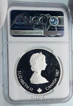 1987 CANADA 1988 CALGARY OLYMPICS Ski Jumping Proof Silver $20 Coin NGC i85346