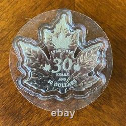 1988-2018 Canada Silver Maple Leaf Shaped 30th Anniversary $20.00 1 Ounce Proof