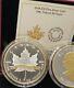 1988-2018 Iconic SML 2OZ Pure Silver Maple Leaf Gold-Plated Proof $10Coin Canada