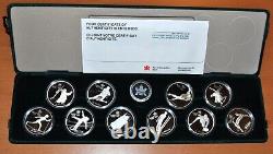 1988 Calgary, Canada Olympic Games 10 Silver Coin Set withOGP & COA