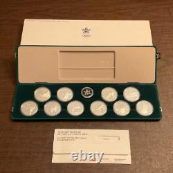 1988 Calgary Canada Olympics Coin Proof Set Includes 10 Silver Coins OGP & COA