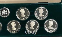 1988 Calgary Canada Olympics Coin Proof Set Includes 10 Silver Coins OGP & COA