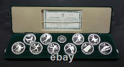 1988 Calgary Winter Olympics Canadian Proof Silver 10 Coin Set Box & COA G1039