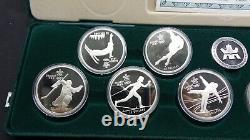 1988 Calgary Winter Olympics Canadian Proof Silver 10 Coin Set Box & COA G1039