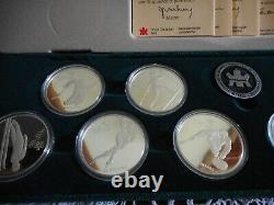 1988 Calgary Winter Olympics Canadian Proof Silver Coin Set 10 Coins withBox & COA