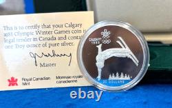 1988 Canada $20 Calgary Olympic Free-style Skiing 1 Oz. Silver Proof Coin OGP