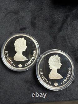 1988 Canada Olympic Silver Proof Coin Set 2-Coin Set Original Case