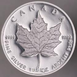 1989 Canada $5 Commemorative Maple Leaf 1 oz. 9999 Silver Proof Coin in OGP