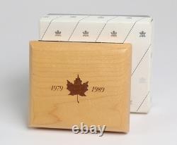 1989 Canada $5 Commemorative Maple Leaf 1 oz. 9999 Silver Proof Coin in OGP