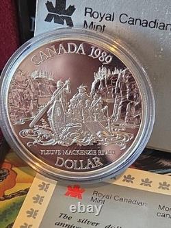 1989 Canada Proof Silver $1 Mackenzie Expeudition River That Swallowed the Map