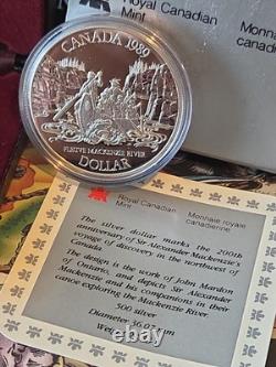 1989 Canada Proof Silver $1 Mackenzie Expeudition River That Swallowed the Map