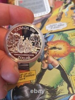 1989 Canada Proof Silver $1 Mackenzie Expeudition River That Swallowed the Map