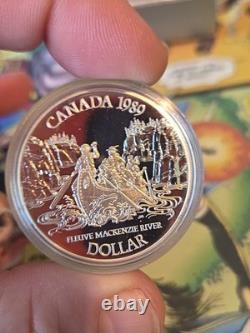 1989 Canada Proof Silver $1 Mackenzie Expeudition River That Swallowed the Map