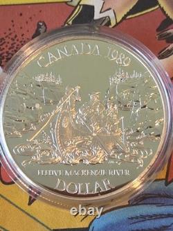 1989 Canada Proof Silver $1 Mackenzie Expeudition River That Swallowed the Map