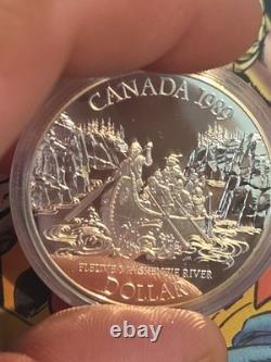 1989 Canada Proof Silver $1 Mackenzie Expeudition River That Swallowed the Map