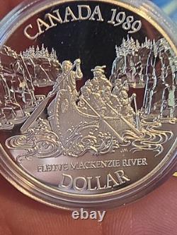 1989 Canada Proof Silver $1 Mackenzie Expeudition River That Swallowed the Map