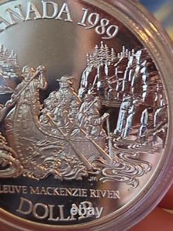 1989 Canada Proof Silver $1 Mackenzie Expeudition River That Swallowed the Map