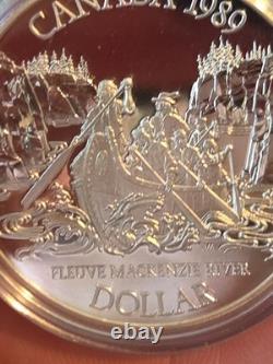 1989 Canada Proof Silver $1 Mackenzie Expeudition River That Swallowed the Map