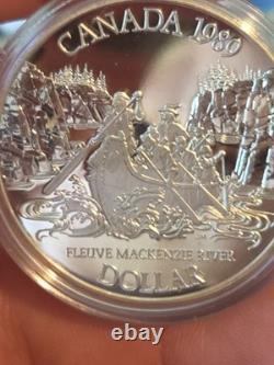 1989 Canada Proof Silver $1 Mackenzie Expeudition River That Swallowed the Map
