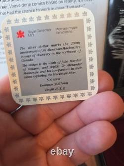 1989 Canada Proof Silver $1 Mackenzie Expeudition River That Swallowed the Map