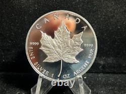 1989 Royal Canadian Mint $5 One Ounce Proof Maple Leaf Wooden Box