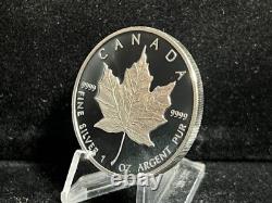 1989 Royal Canadian Mint $5 One Ounce Proof Maple Leaf Wooden Box