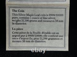 1989 Royal Canadian Mint $5 One Ounce Proof Maple Leaf Wooden Box