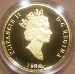 1990 $200 Canadian Gold Coin Proof CANADA'S FLAG SILVER JUBILEE 0.505 AGW 1/2 oz