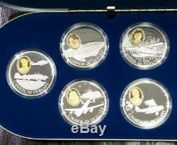 1990 Canada 1 Oz. 925 Fine Silver $20 Powered Flight In Canada Proof World Coins