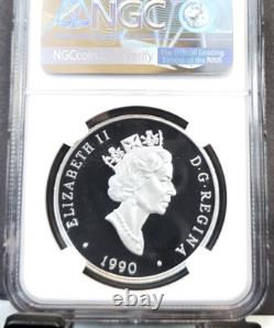 1990 Canada Silver 20 Dollars Lancaster Ngc Pf 69 Ultra Cameo Gem Proof