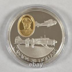 1990 to 1993 Canada $20 8 Piece Set 8oz. 925 Silver Proof Gold Cameo Insert