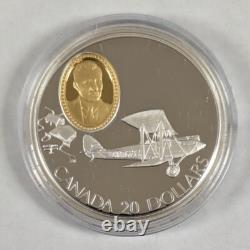 1990 to 1993 Canada $20 8 Piece Set 8oz. 925 Silver Proof Gold Cameo Insert
