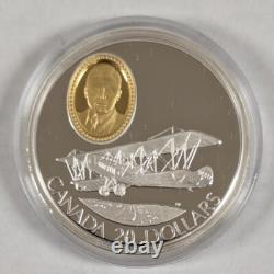 1990 to 1993 Canada $20 8 Piece Set 8oz. 925 Silver Proof Gold Cameo Insert