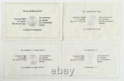 1990 to 1993 Canada $20 8 Piece Set 8oz. 925 Silver Proof Gold Cameo Insert