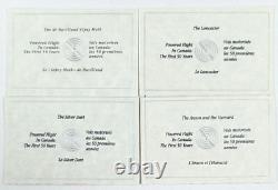 1990 to 1993 Canada $20 8 Piece Set 8oz. 925 Silver Proof Gold Cameo Insert